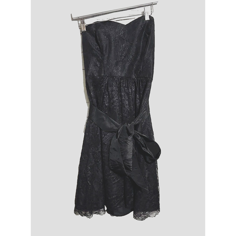 VTG NOS B2 Jasmine‎ Black Floral Lace Evening Party Cocktail Mini Dress Woman 12